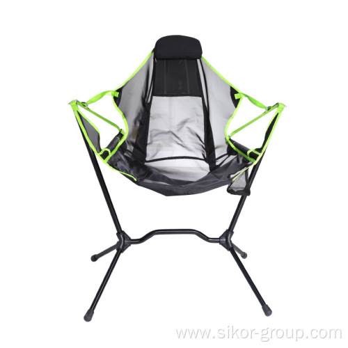 Outdoor rocking chair Aluminum alloy ultralight camping fishing chair barbecue portable folding backrest beach moon chair